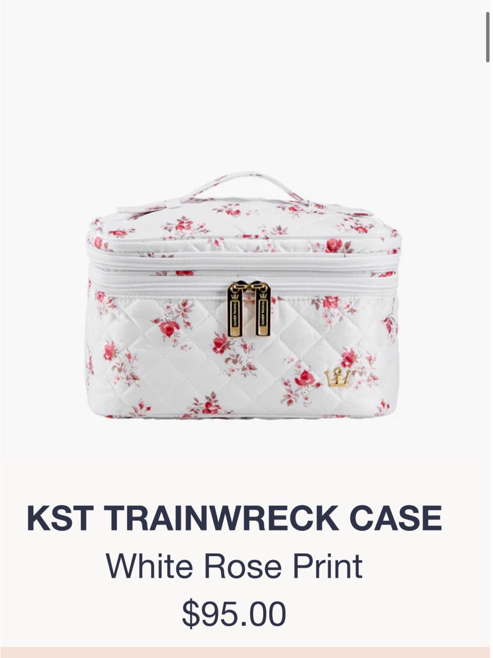 NWT Oliver Thomas Trainwreck Case - White Rose Print